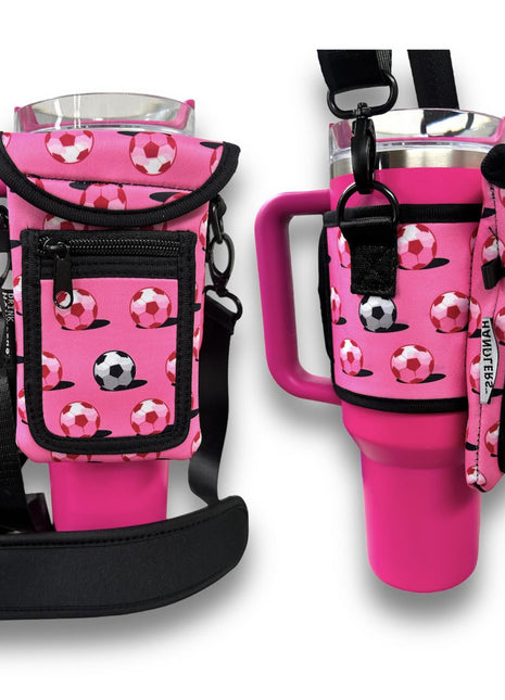 Pink Soccer Around Drink Pocket - Drink Handlers