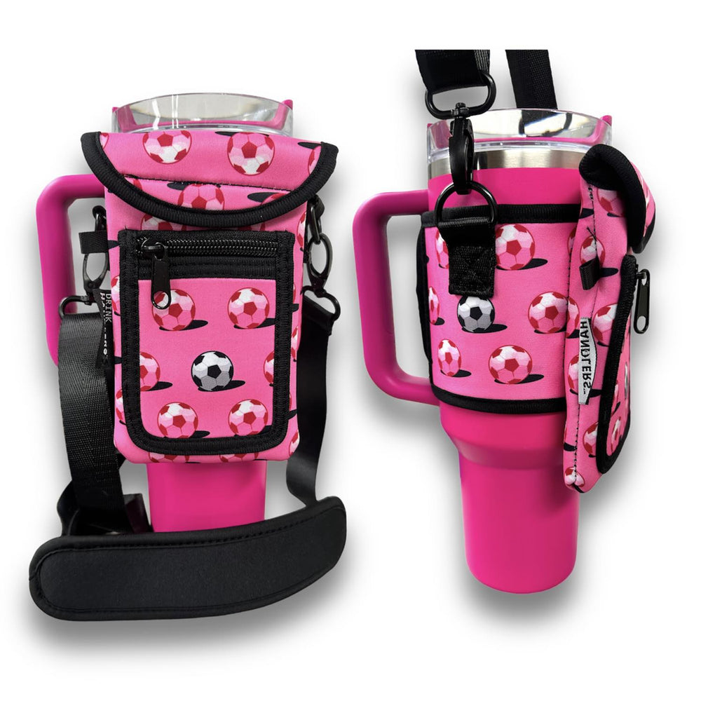 Pink Soccer Around Drink Pocket - Drink Handlers