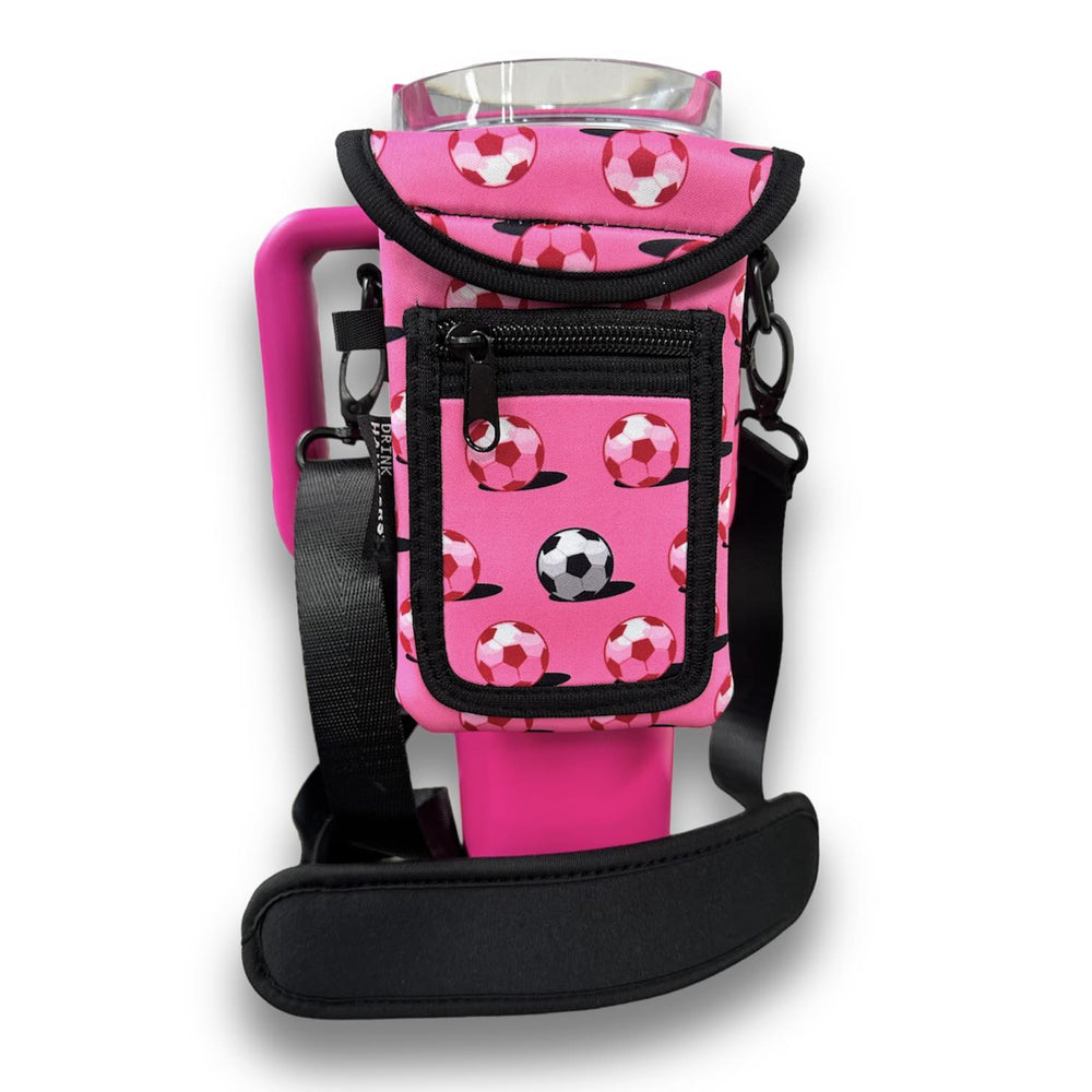 Pink Soccer Around Drink Pocket - Drink Handlers