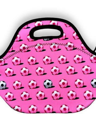 Pink Soccer Lunch Bag Tote - Drink Handlers