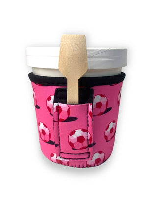 Pink Soccer Pint Size Ice Cream Handler™ - Drink Handlers