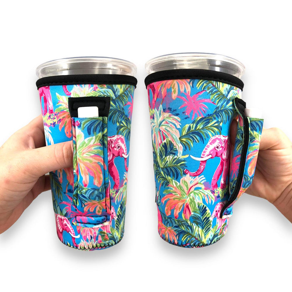 Preppy Elephant 20oz Large Coffee / Tea / Tumbler Handler™ - Drink Handlers
