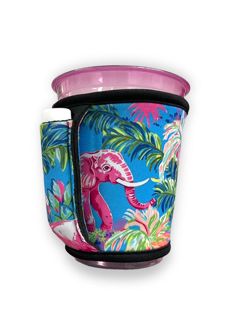 Preppy Elephant Small / Medium Bottomless Handler™ - Drink Handlers