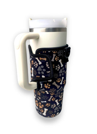 Puppy Paws 25-35oz Tumbler With Handle Sleeve - Drink Handlers