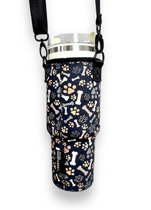 Puppy Paws 40oz Tumbler With Handle Sleeve - Drink Handlers