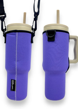 Purple 40oz Tumbler With Handle Sleeve - Drink Handlers