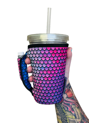 Purple Mermaid 16oz PINT Glass / Medium Fountain Drinks and Tumbler Handlers™ - Drink Handlers