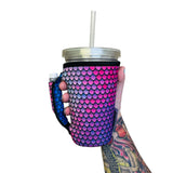 Purple Mermaid 16oz PINT Glass / Medium Fountain Drinks and Tumbler Handlers™ - Drink Handlers