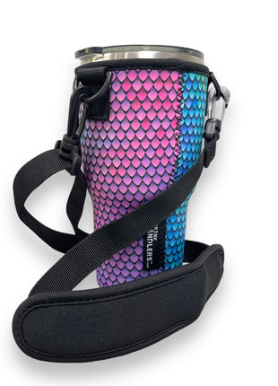 Purple Mermaid 25-35oz Tumbler With Handle Sleeve - Drink Handlers