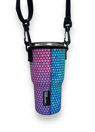 Purple Mermaid 25-35oz Tumbler With Handle Sleeve - Drink Handlers