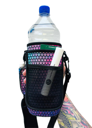 Purple Mermaid 30-40oz Tumbler Handler™ With Carrying Strap - Drink Handlers