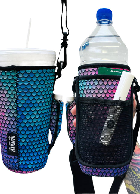 Purple Mermaid 30-40oz Tumbler Handler™ With Carrying Strap - Drink Handlers