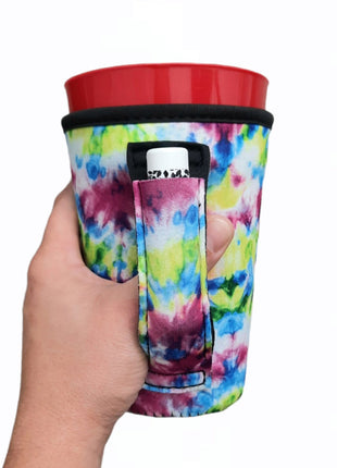 Purple Tie Dye 16oz PINT Glass / Medium Fountain Drinks and Tumbler Handlers™ - Drink Handlers