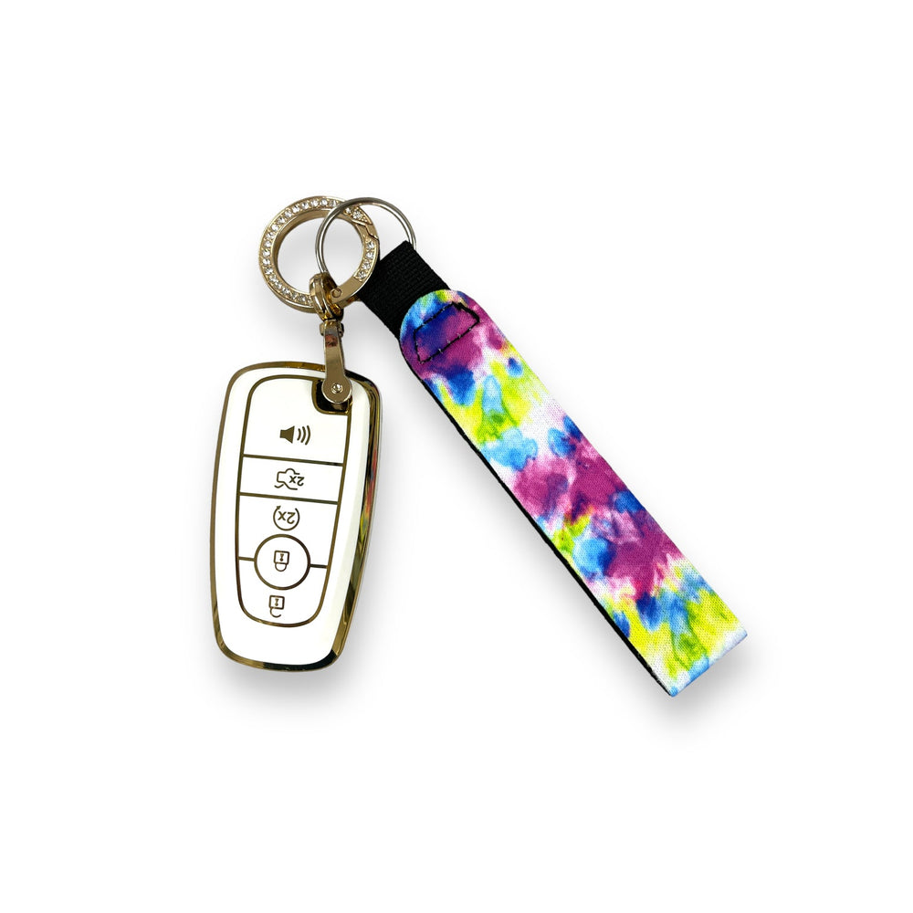 Purple Tie Dye Wristlet Keychain - Drink Handlers