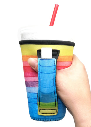 Rainbow 16oz PINT Glass / Medium Fountain Drinks and Tumbler Handlers™ - Drink Handlers