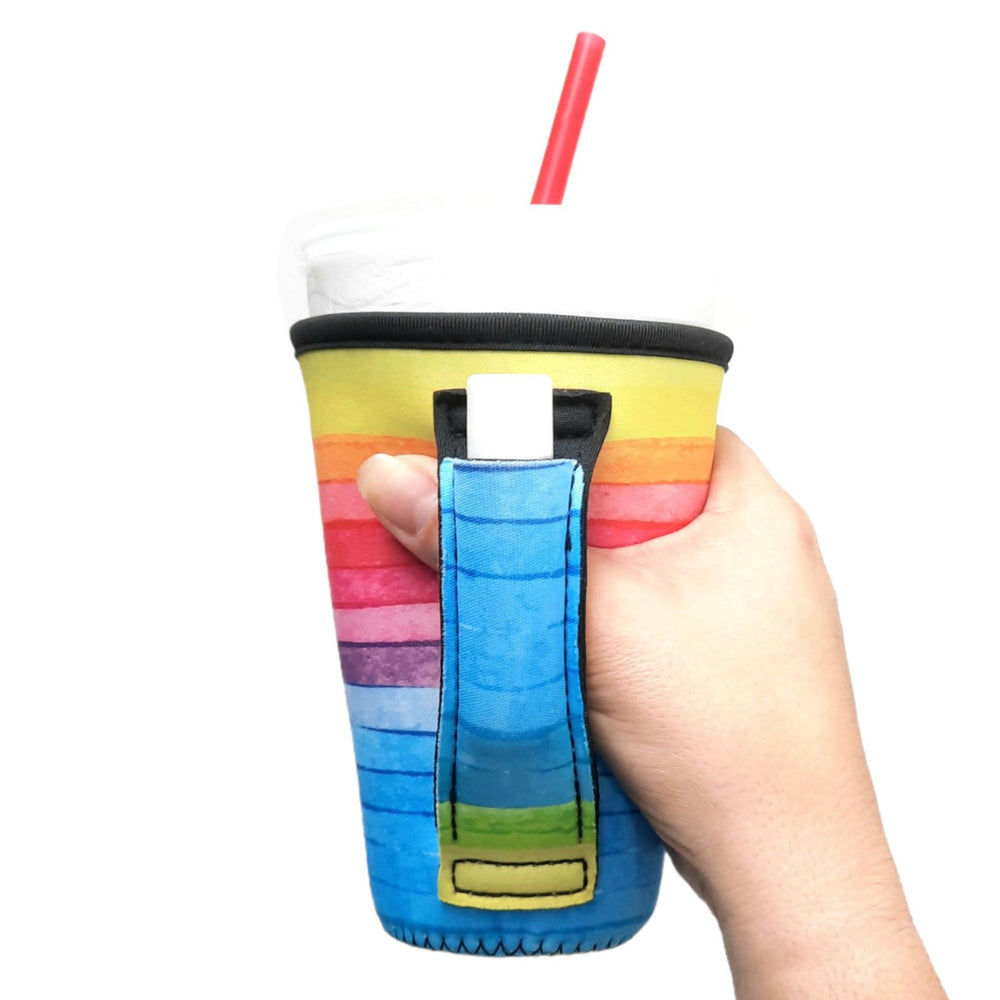 Rainbow 16oz PINT Glass / Medium Fountain Drinks and Tumbler Handlers™ - Drink Handlers