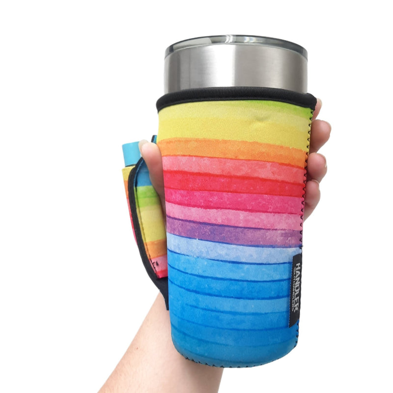 Rainbow 20oz Large Coffee / Tea / Tumbler Handler™ - Drink Handlers