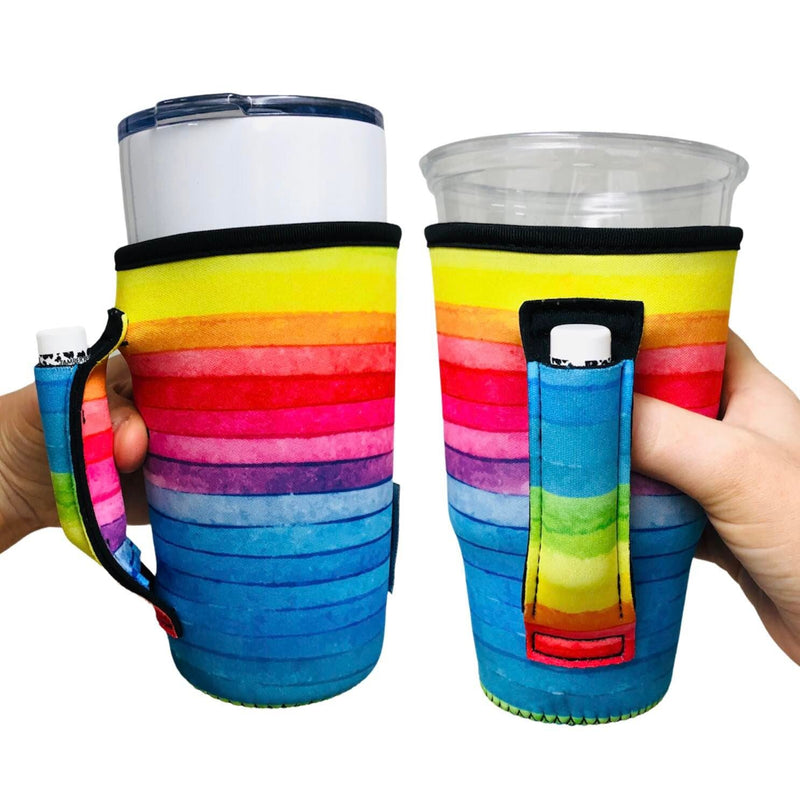 Rainbow 20oz Large Coffee / Tea / Tumbler Handler™ - Drink Handlers