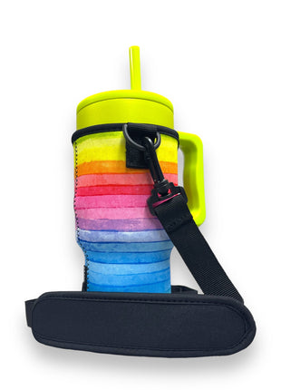 Rainbow 25-35oz Tumbler With Handle Sleeve - Drink Handlers
