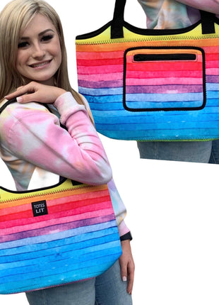 Rainbow Neoprene Tote - Drink Handlers