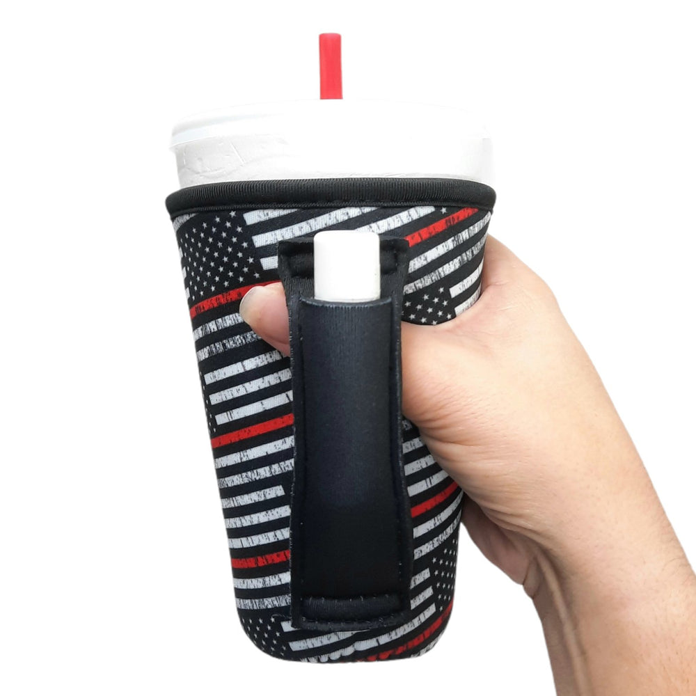 Red Line 16oz PINT Glass / Medium Fountain Drinks and Tumbler Handlers™ - Drink Handlers