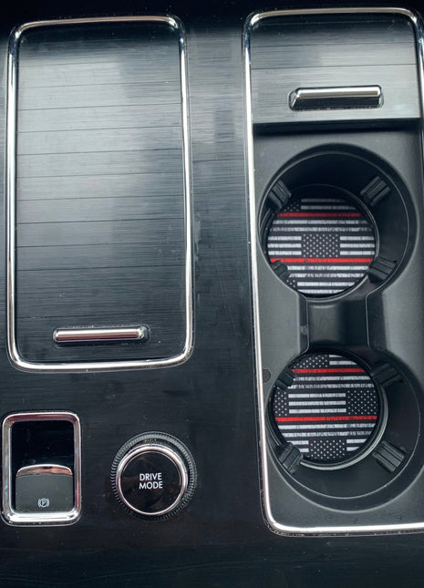 Red Line Neoprene Car Coasters - Drink Handlers