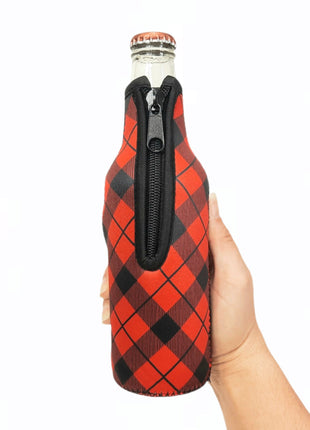 Red Plaid 12oz Bottleneck Handler™ - Drink Handlers
