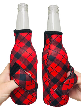 Red Plaid 12oz Bottleneck Handler™ - Drink Handlers