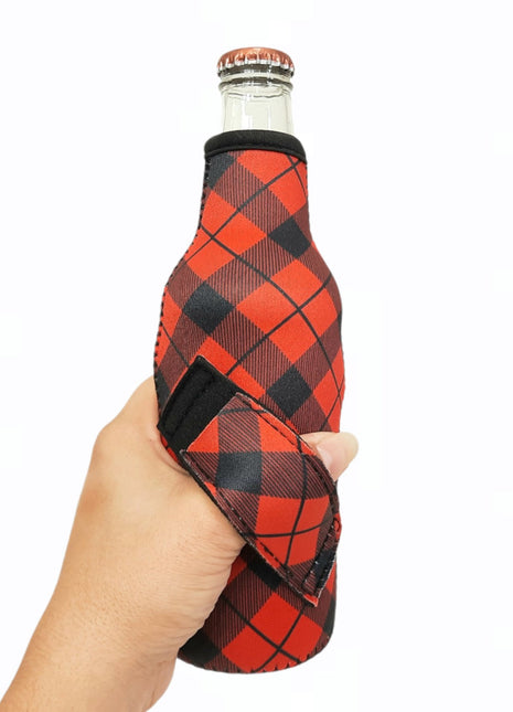 Red Plaid 12oz Bottleneck Handler™ - Drink Handlers
