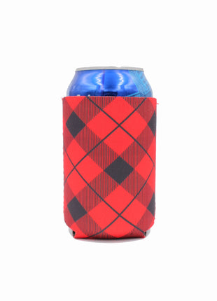 Red Plaid 12oz Regular Can Sleeve - Drink Handlers