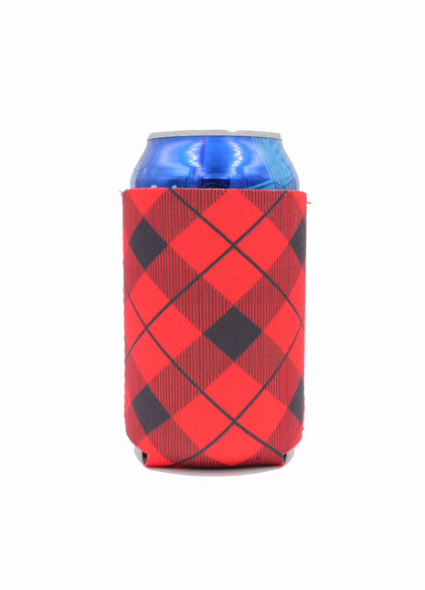 Red Plaid 12oz Regular Can Sleeve - Drink Handlers