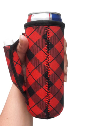 Red Plaid 12oz Slim Can Handler™ - Drink Handlers