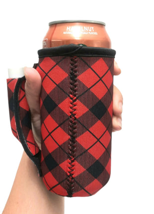 Red Plaid 16oz Can Handler™ - Drink Handlers