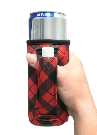 Red Plaid 16oz Can Handler™ - Drink Handlers