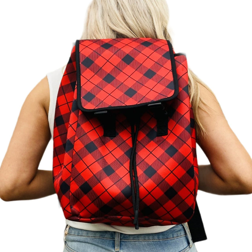Red Plaid Backpack - Drink Handlers