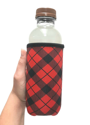 Red Plaid w/ Leopard 16oz Can Handler™ - Drink Handlers