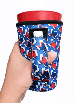Red White & Texas 16oz PINT Glass / Medium Fountain Drinks and Tumbler Handlers™ - Drink Handlers