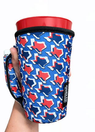 Red White & Texas 16oz PINT Glass / Medium Fountain Drinks and Tumbler Handlers™ - Drink Handlers