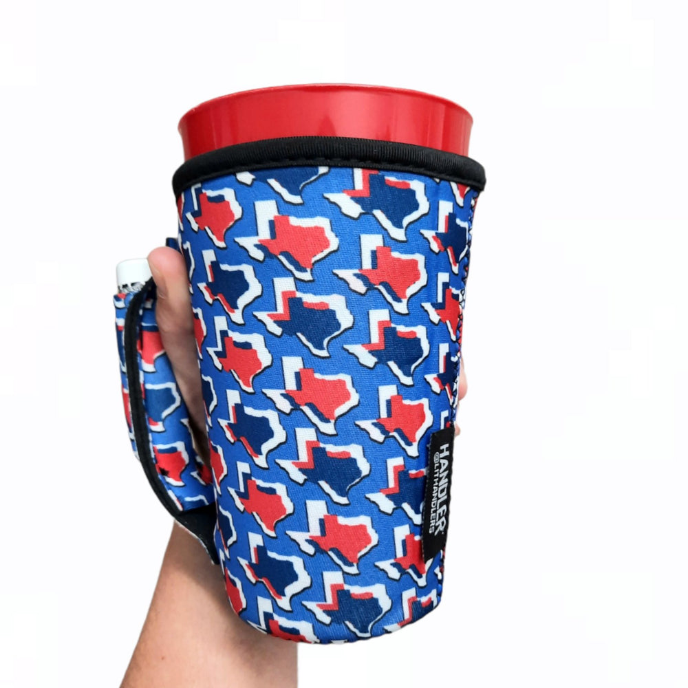 Red White & Texas 16oz PINT Glass / Medium Fountain Drinks and Tumbler Handlers™ - Drink Handlers