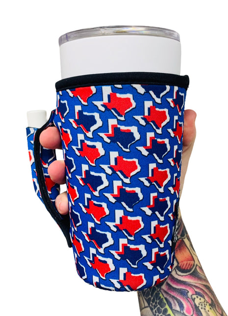 Red White & Texas 20oz Large Coffee / Tea / Tumbler Handler™ - Drink Handlers