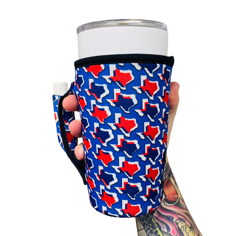 Red White & Texas 20oz Large Coffee / Tea / Tumbler Handler™ - Drink Handlers