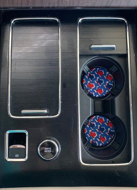 Red White & Texas Neoprene Car Coasters - Drink Handlers