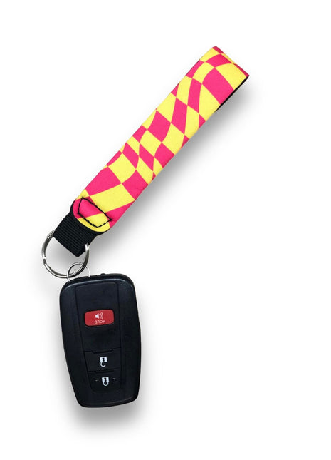 Retro Checkerboard Wristlet Keychain - Drink Handlers