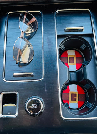 Santa Neoprene Car Coasters - Drink Handlers