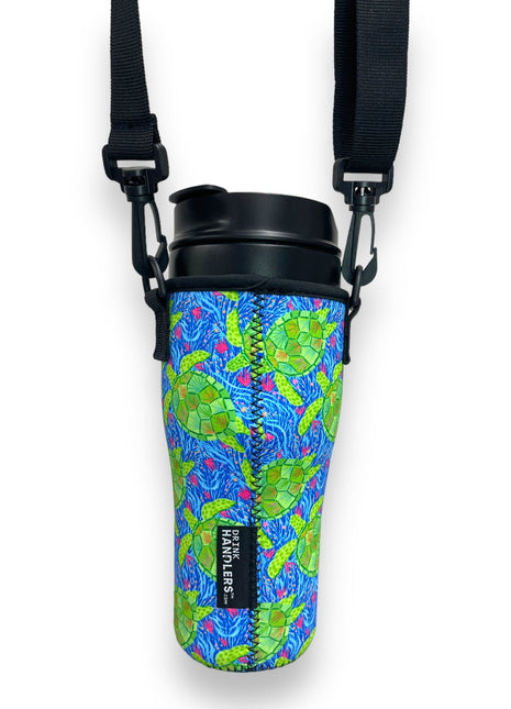 Sea Turtles 25-35oz Tumbler With Handle Sleeve - Drink Handlers