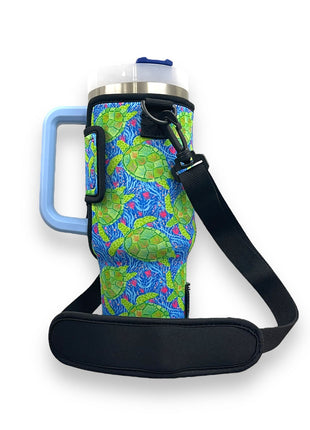 Sea turtles 40oz Tumbler With Handle Sleeve - Drink Handlers