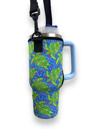 Sea turtles 40oz Tumbler With Handle Sleeve - Drink Handlers