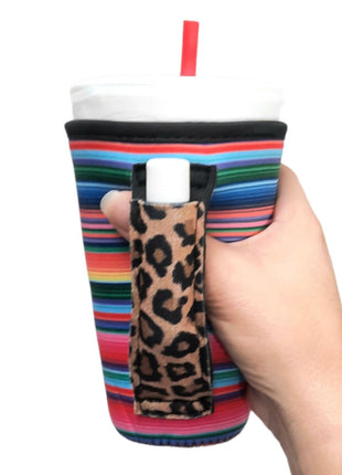 Serape w/ Leopard 16oz PINT Glass / Medium Fountain Drinks and Tumbler Handlers™ - Drink Handlers