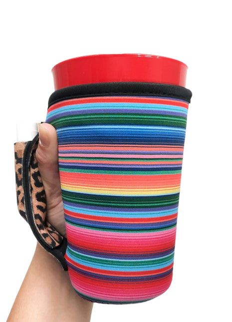Serape w/ Leopard 16oz PINT Glass / Medium Fountain Drinks and Tumbler Handlers™ - Drink Handlers