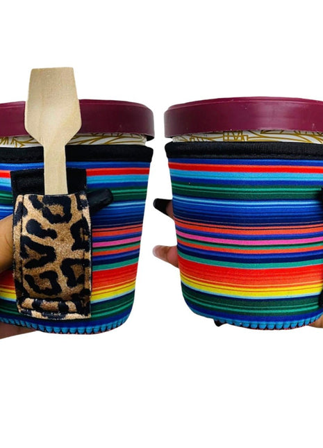 Serape w/ Leopard Pint Size Ice Cream Handler™ - Drink Handlers